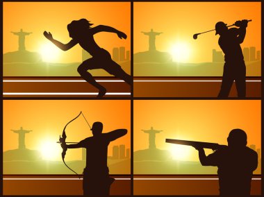 Farklı spor oyuncu eylem set.