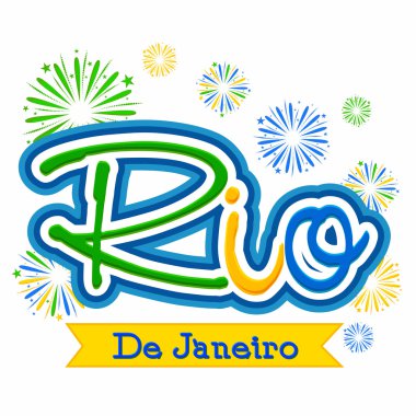 Poster, afiş ile metin Rio de Janeiro.