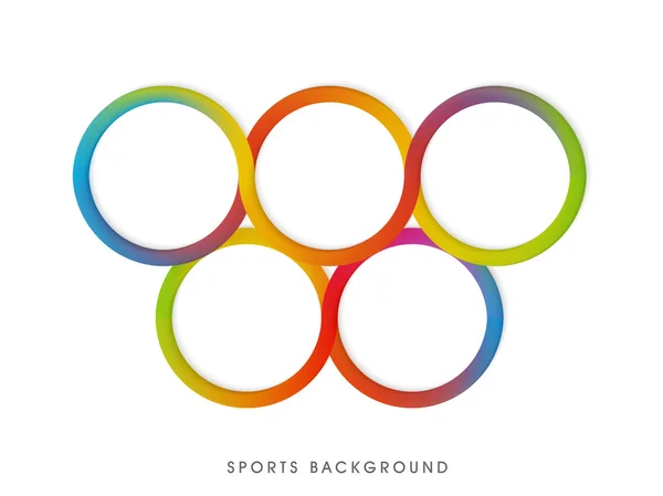 Fundo de esportes com cinco anéis coloridos . — Vetor de Stock