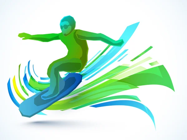 Concept sportif avec Surfer . — Image vectorielle