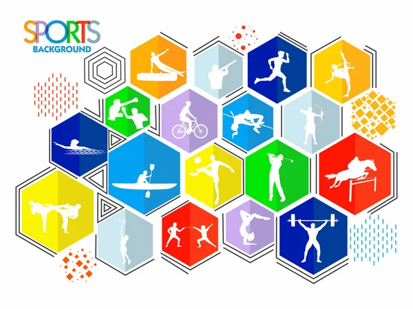 Sports background with different games. — Stock Vector