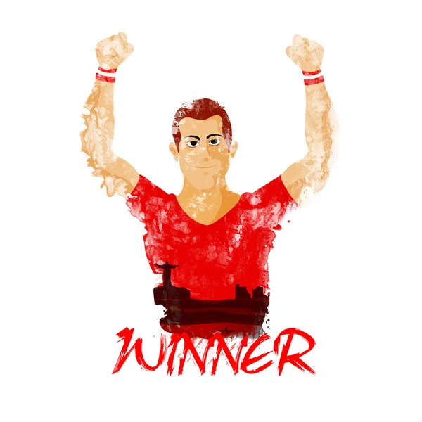 Illustration av Winner-spelare för Sportkoncept. — Stock vektor