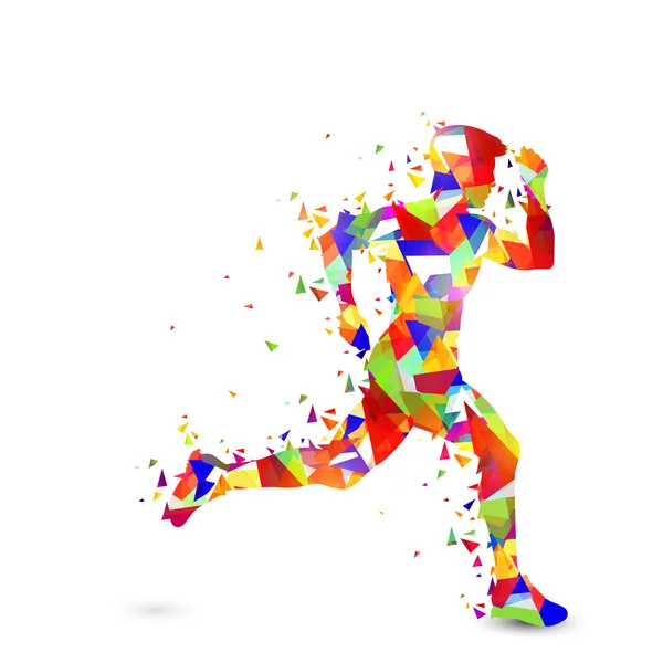 Hombre corriendo abstracto para concepto deportivo . — Archivo Imágenes Vectoriales