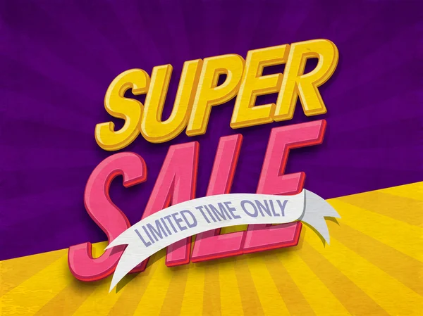 Super Sale Poster, Banner or Flyer design. — Stock Vector