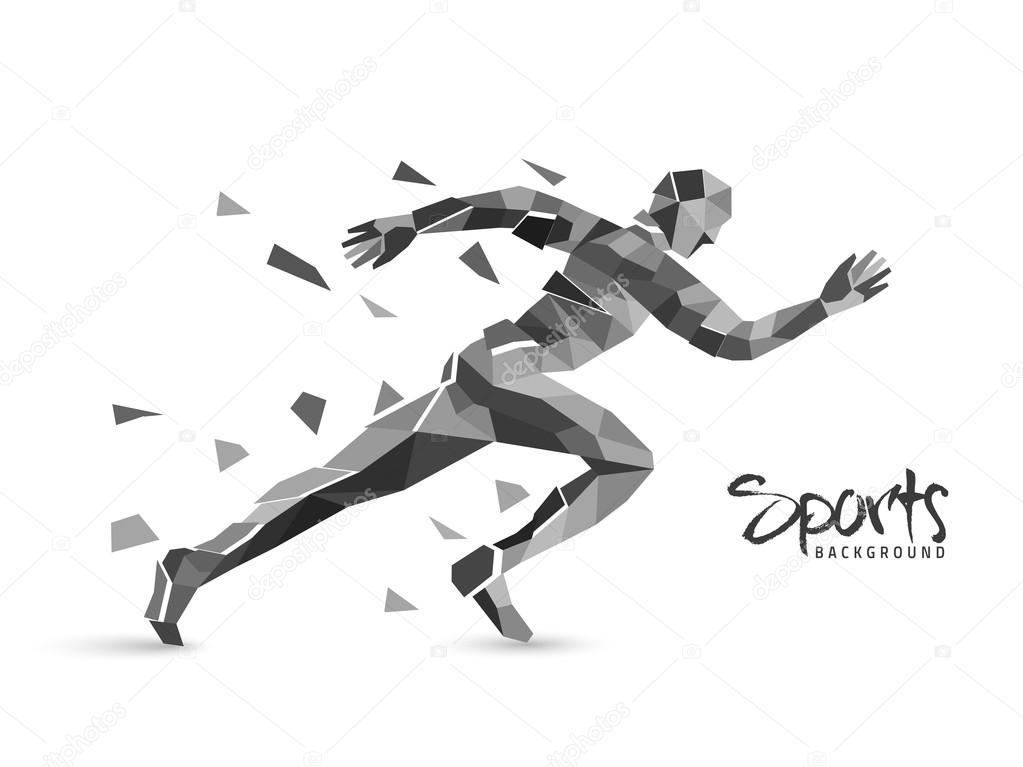 Creative Sports Background With Illustration Of A Running Man Made By Abstract Design Can Be Used As Poster Banner Or Flyer Design Premium Vector In Adobe Illustrator Ai Ai