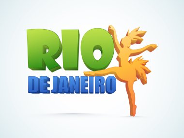 3D metin Rio De Janeiro Samba dansçı ile.