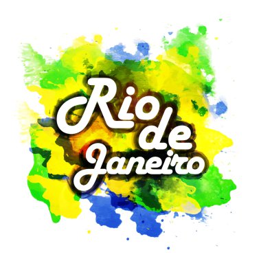 Poster, afiş ile metin Rio de Janeiro.