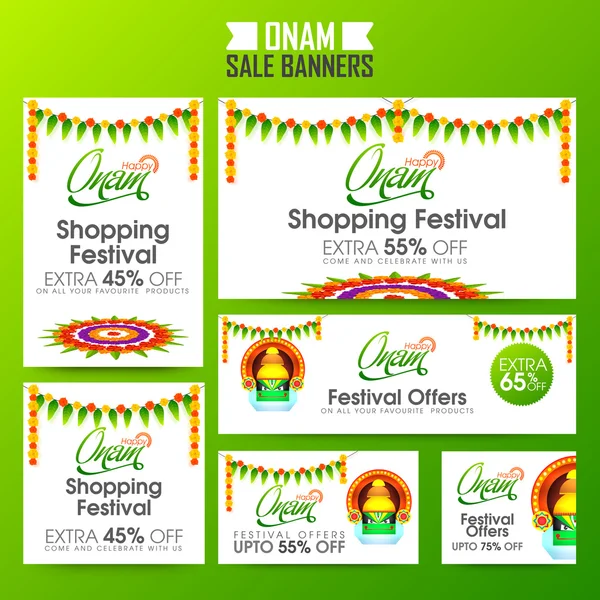 Banner de venda criativa definido para Onam Festival . —  Vetores de Stock