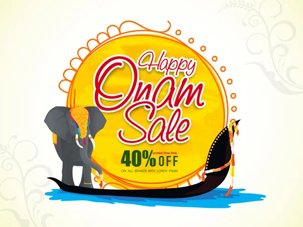 Sale Poster, Banner or Flyer for Onam celebration. — Stock Vector