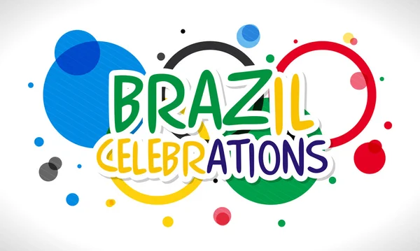 Cartel o pancarta con texto para las celebraciones de Brasil . — Vector de stock