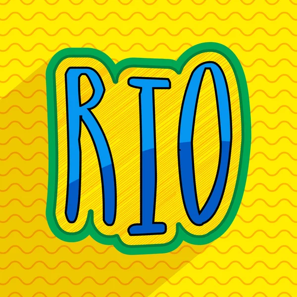 Poster, banner of flyer met tekst Rio. — Stockvector