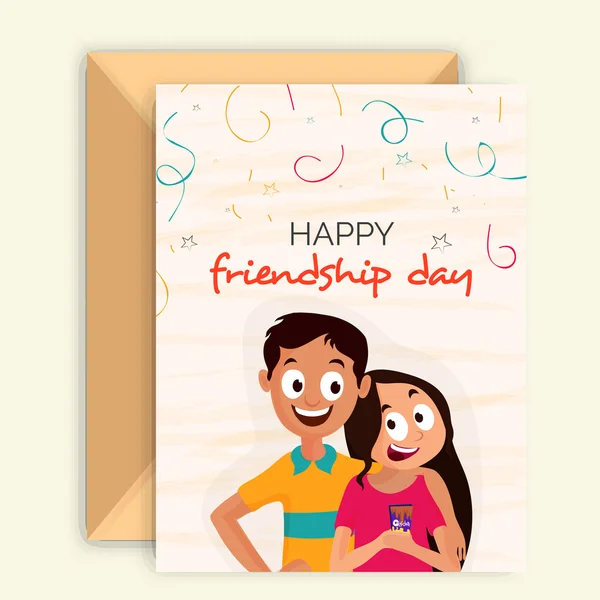 Greeting Card for Friendship Day celebration. — Stock Vector