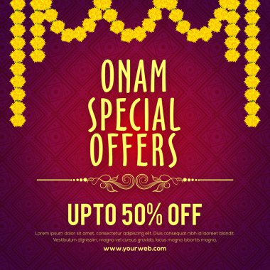 Onam Özel Teklifler Satış Afişi, Banner tasarımı.