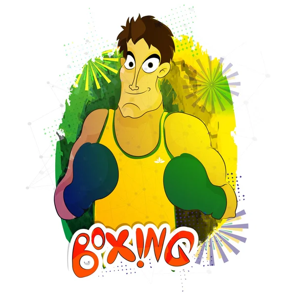 Boxing Player for Sports concept. — Stock Vector