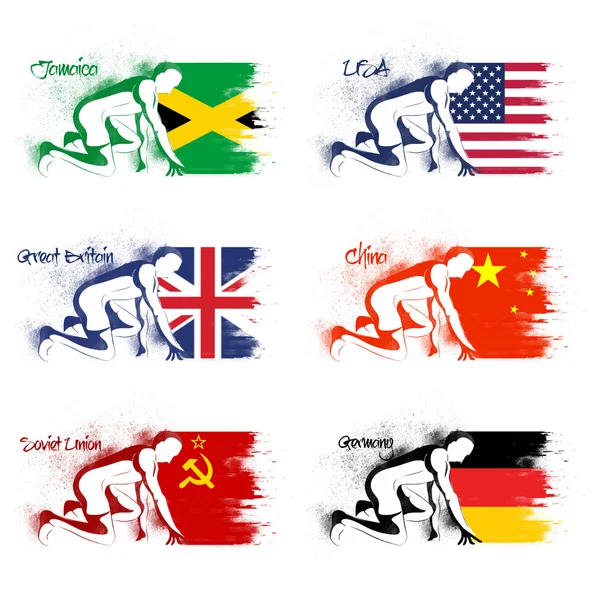 Set of participant countries Flags for Sports concept. — Stock Vector