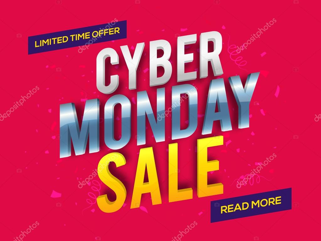 Cyber lunes venta Poster, cartel o Flyer — Vector de stock