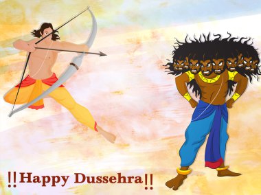 Lord Rama Dussehra kutlaması için Ravana'yı öldürüyor.