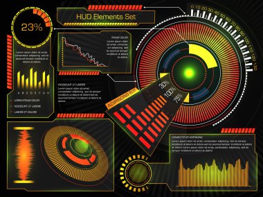 Creative HUD elements and infographics set. clipart