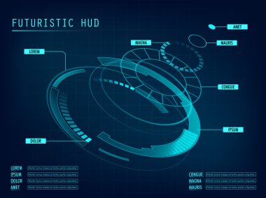 Fütüristik Hud Arayüz düzeni.