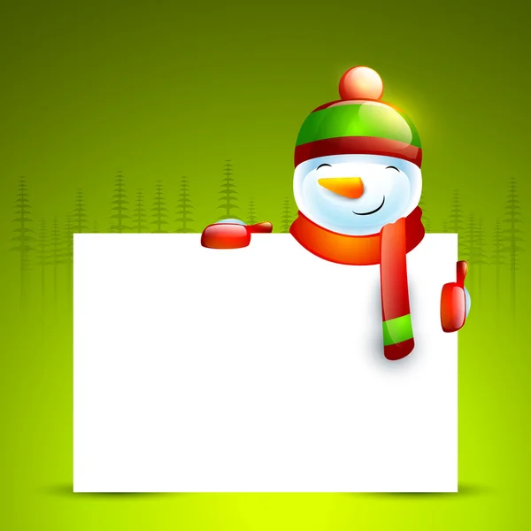 Schattig sneeuwpop voor Christmas celebration. — Stockvector