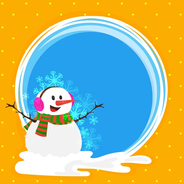 Merry Christmas celebration met sneeuwpop. — Stockvector