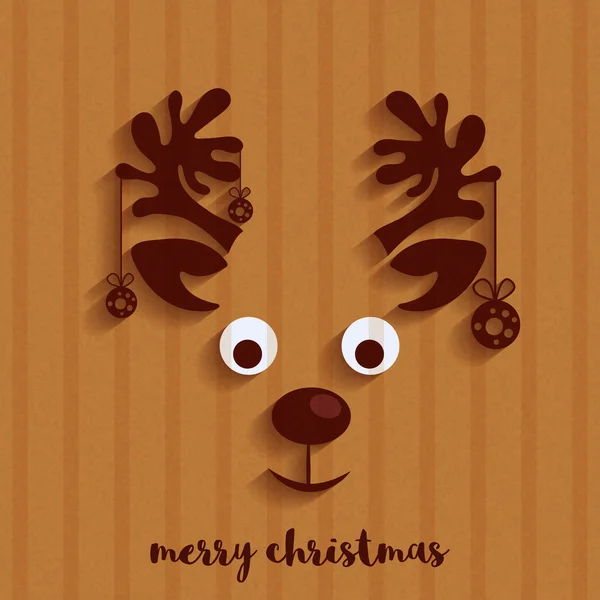 Reindeer Face for Merry Christmas celebration. — Stock Vector