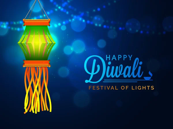 Lámpa (Kandil) a Diwali Celebration. — Stock Vector