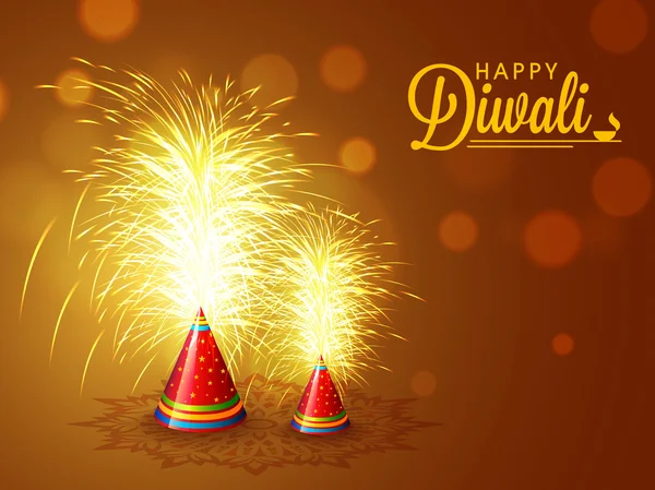 Фейерверки для празднования Дивали . — стоковый вектор