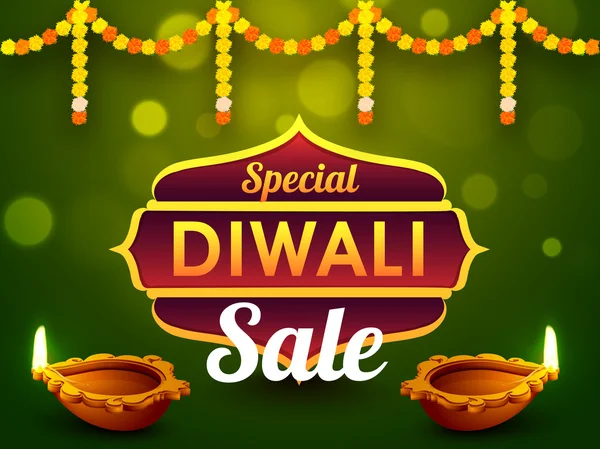 Cartel especial de la venta de Diwali, pancarta o folleto . — Archivo Imágenes Vectoriales