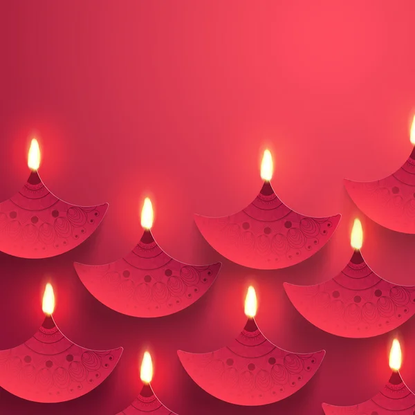 Diwali Celebration achtergrond met olielampen (Diya). — Stockvector