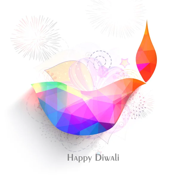 Origami verlicht lamp voor Diwali viering. — Stockvector