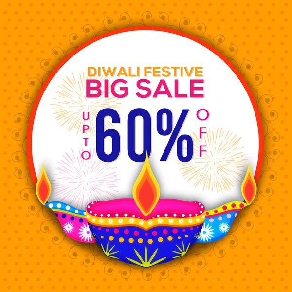 Cartel o pancarta de gran venta para Diwali . — Vector de stock