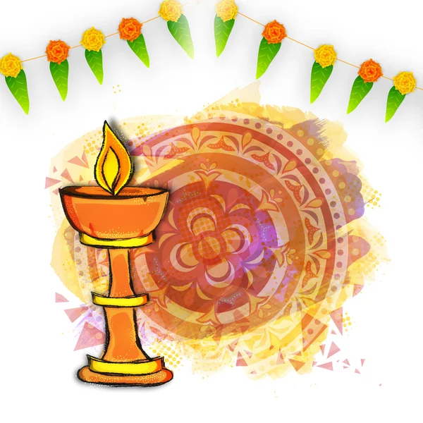 Огненная лампа для празднования Дивали . — стоковый вектор
