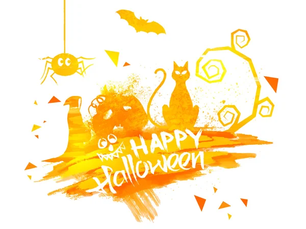 Happy Halloween poster, banner of flyer. — Stockvector