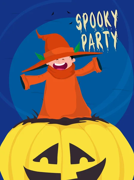 Modello di festa di Halloween spettrale, banner o volantino . — Vettoriale Stock