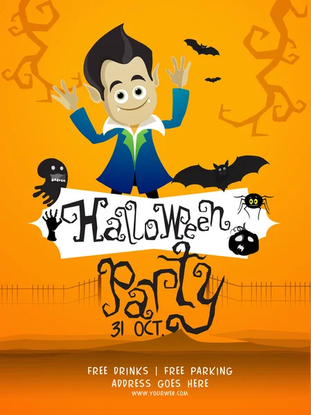 Halloween Party sjabloon, banner of flyer. — Stockvector