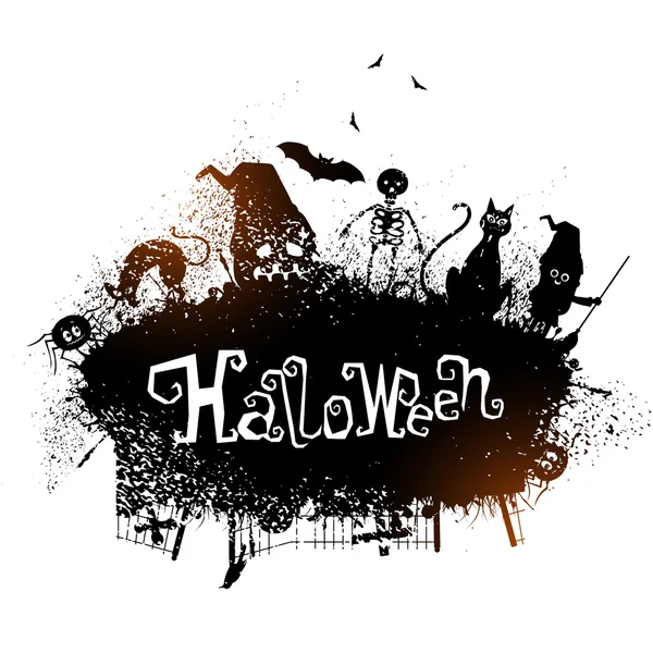 Design de cartaz, banner ou panfleto de festa de Halloween . — Vetor de Stock