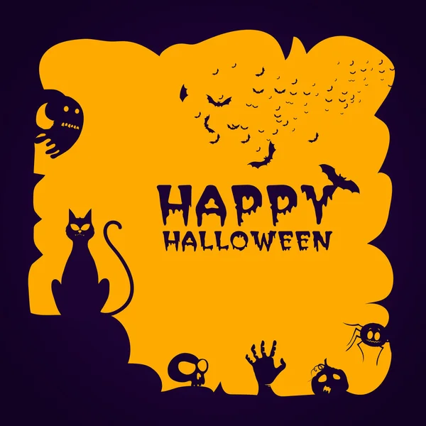 Kreativ skrämmande bakgrund för Halloween-fest. — Stock vektor
