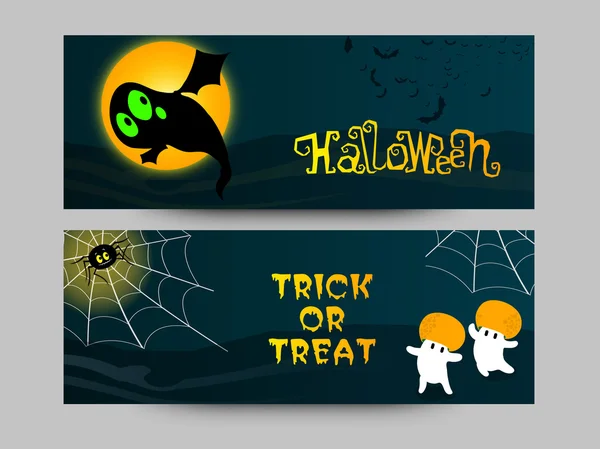 Halloween Party honlap fejléc vagy banner. — Stock Vector