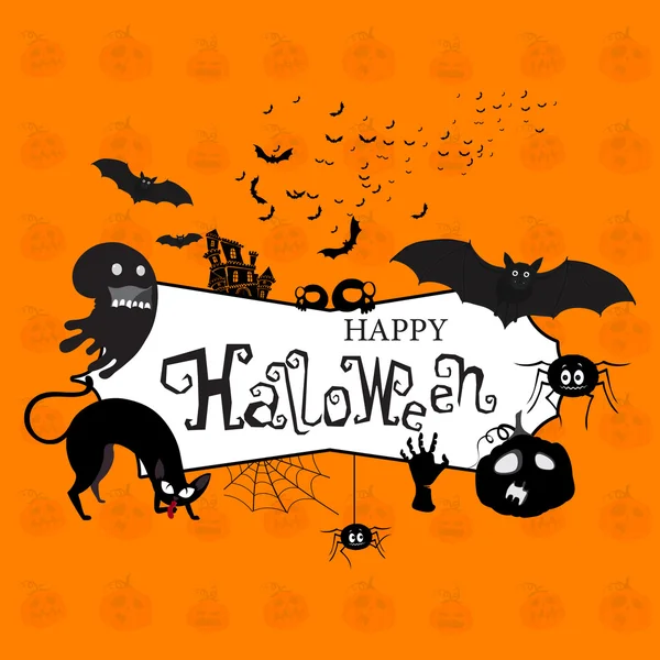 Boldog halloween plakát, banner vagy szórólap. — Stock Vector