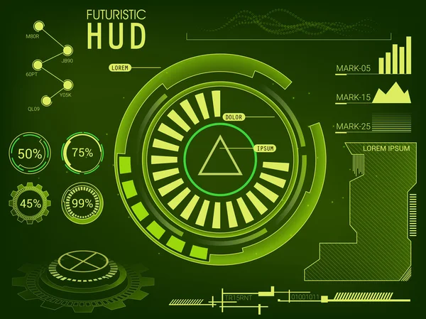 Configurazione futuristica dell'interfaccia HUD . — Vettoriale Stock