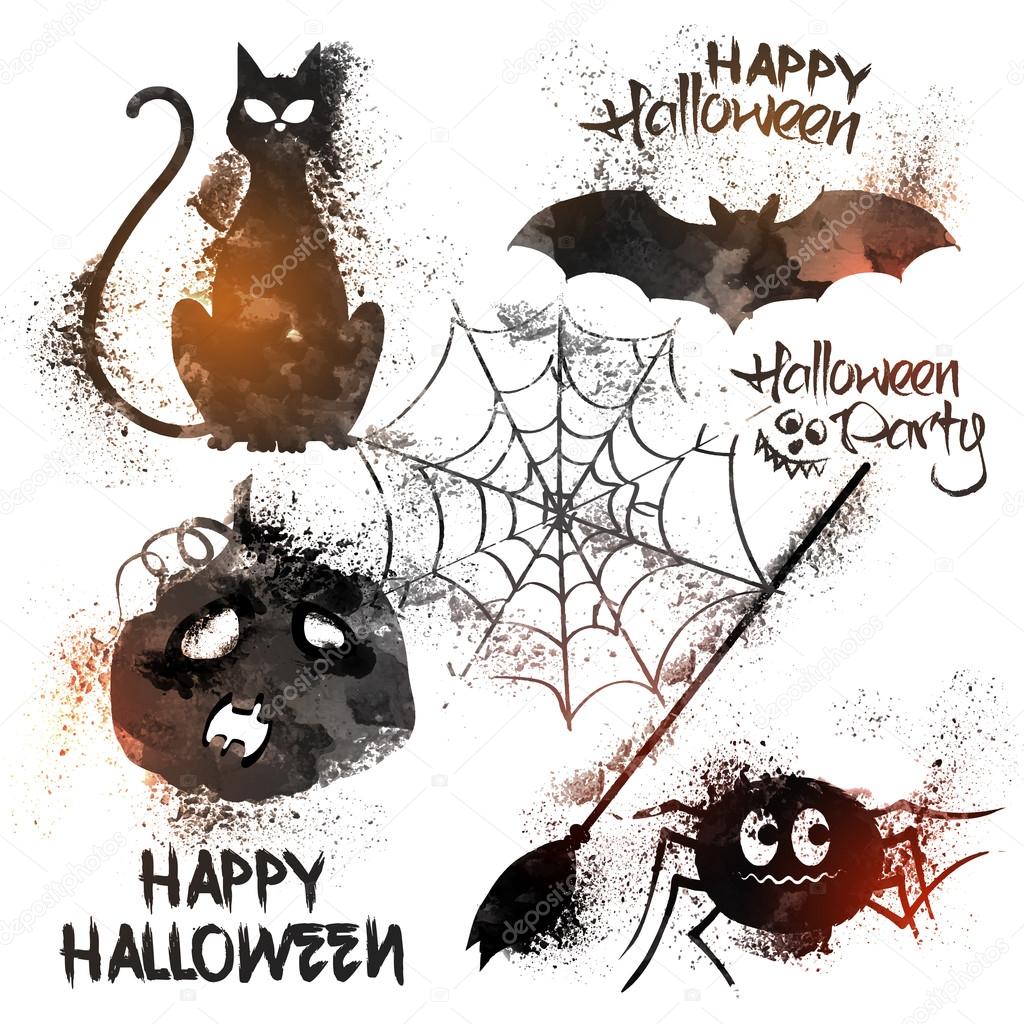 Set of creative Halloween elements.