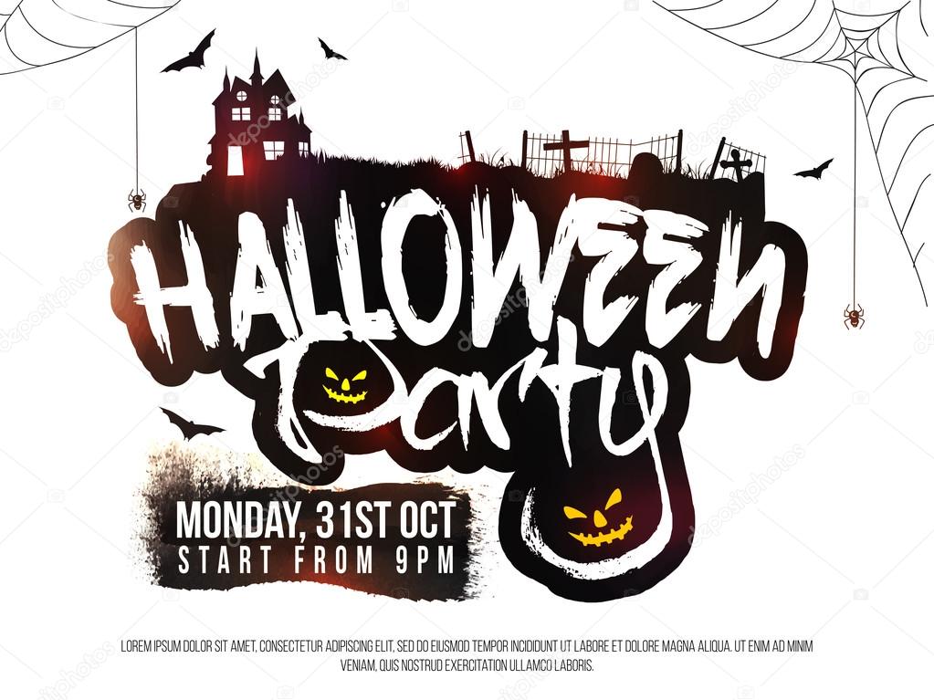 Halloween Party Poster, Banner or Flyer design.