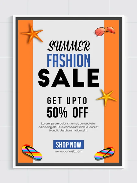 Zomer mode verkoop poster, banner of flyer. — Stockvector