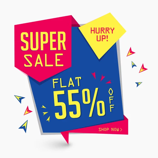 Super Sale Paper Tag or Banner design. — Stock Vector