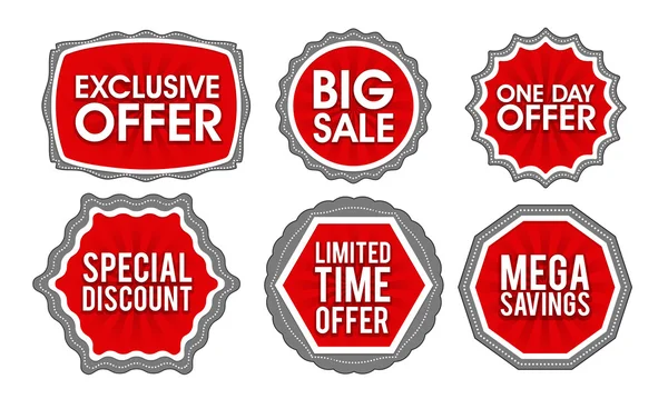 Sale and Discounts stickers, tags or labels set. — Stock Vector