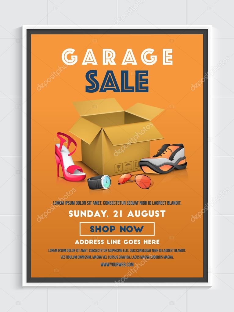 Garage Sale Poster,  Banner or Flyer design.