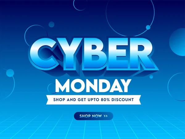 Cyber Monday Venta Póster Diseño Con Oferta Descuento Sobre Fondo — Archivo Imágenes Vectoriales