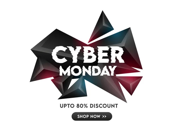 Estilo Glitch Cyber Monday Texto Con Oferta Descuento Elementos Triángulo — Archivo Imágenes Vectoriales