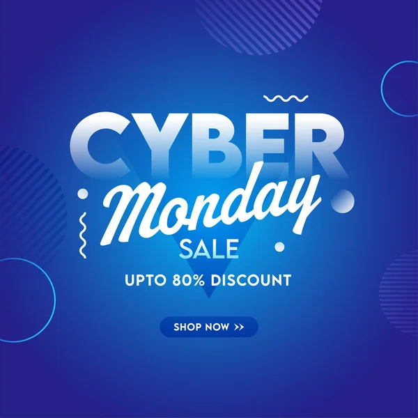 Cyber Monday Venta Póster Diseño Con Oferta Descuento Sobre Fondo — Archivo Imágenes Vectoriales